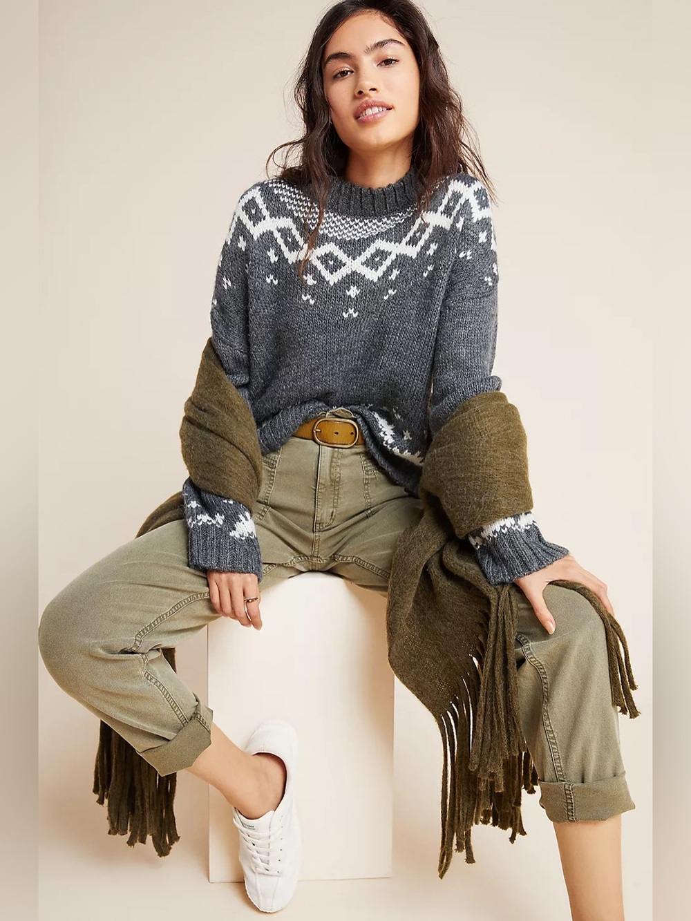Anthropologie Cupcakes and Cashmere Rafelia Sweater in Heather Grey size Small